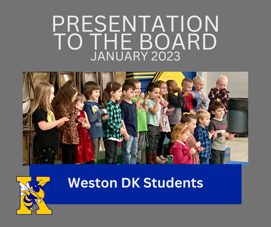 Weston DK Students at January Board Meeting