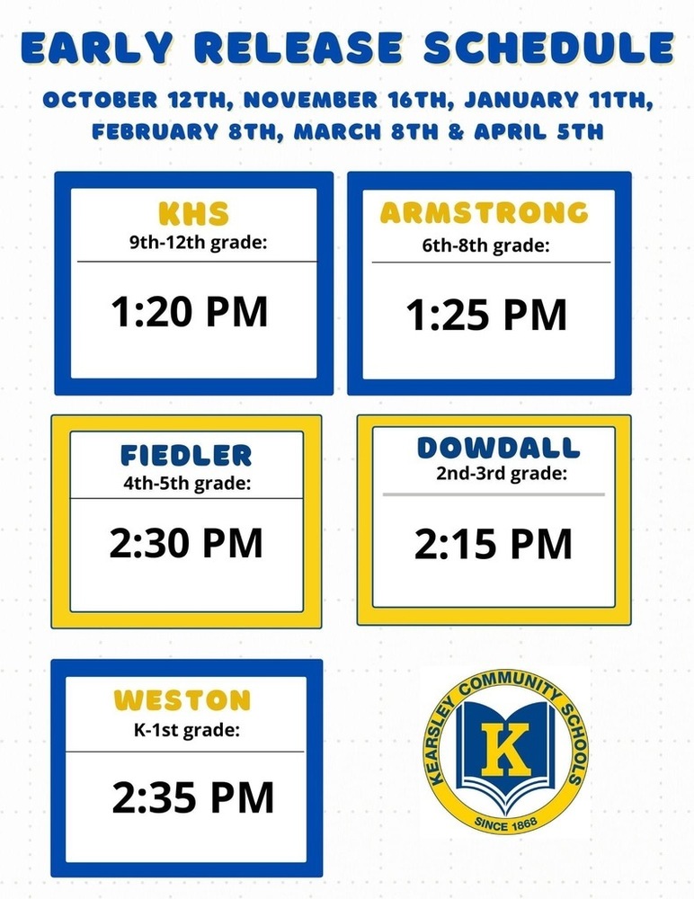 Early Release Schedule