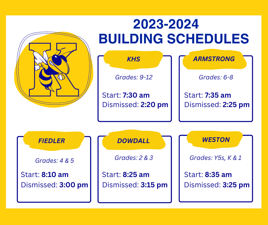 Kearsley's Building Schedules for 20232024 Fiedler Elementary
