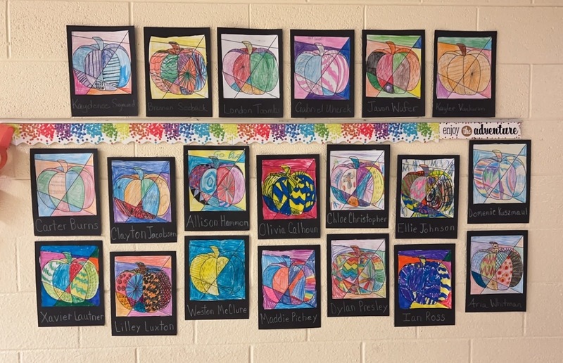 Pumpkin paintings from Dowdall Elementary.
